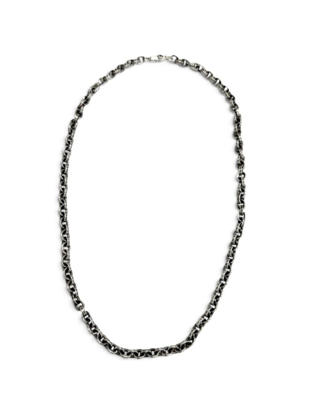 Chrome Hearts Paper Chain Logo Necklace Silver